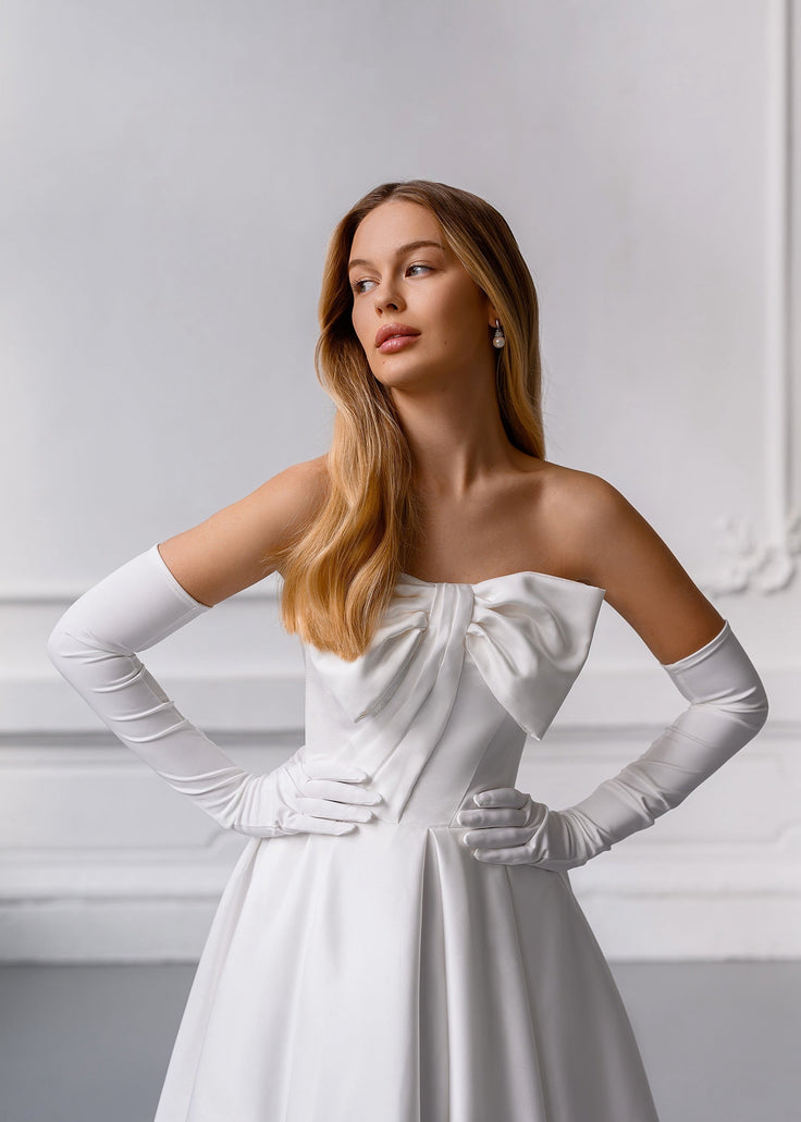 CAROLINE Satin Bow Dress