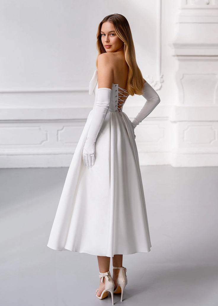 CAROLINE Satin Bow Dress